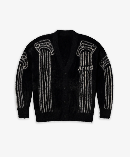 Aries | OVERSIZED CHENILLE COLUMN KNIT CARDIGAN { GREY