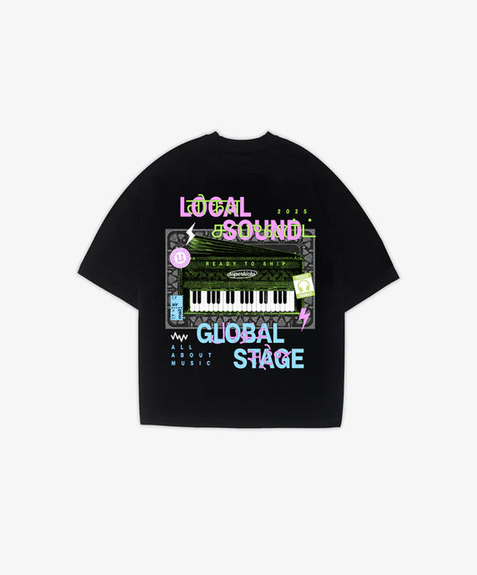 SUPERKICKS | SUPERKICKS x ALL ABOUT MUSIC { READY TO SHIP TEE - BLACK