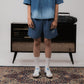 SUPERKICKS | PINSTRIPE SHORTS { BLUE
