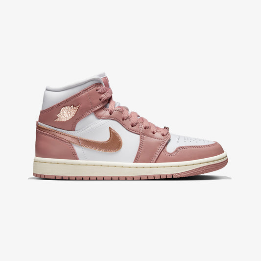 WMN'S AIR JORDAN 1 MID SE 'RED STARDUST/METALLIC COPPER-WHITE-SAIL'