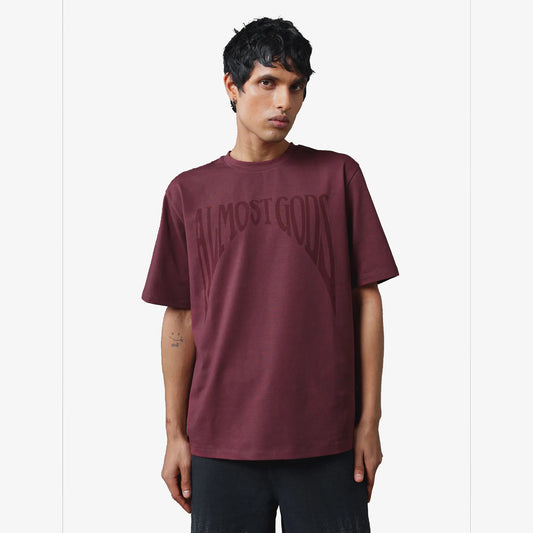 ALMOST GODS | GOTHIC RELAXED TEE { PLUM