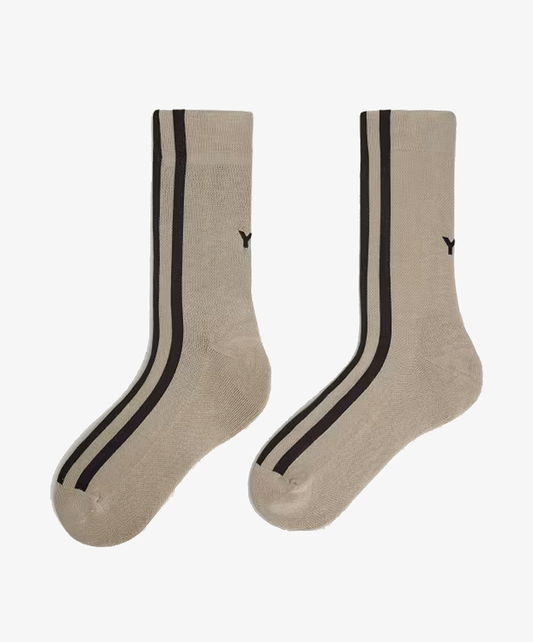 Y-3 | STRIPES SOCKS { BROWN