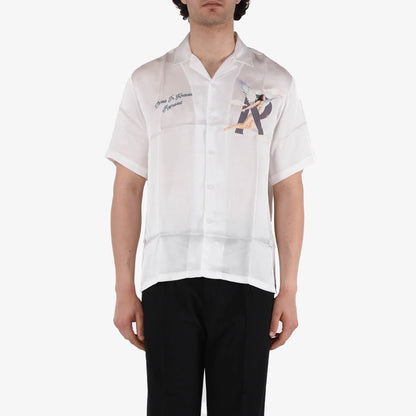 Represent | STORMS IN HEAVEN SATIN SHIRT  { FLAT WHITE