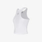 ALMOST GODS | ALPHA CROSS RIBBED TANK { WHITE