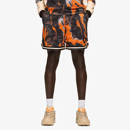 PUMA | LAFRANCÉ HEEM ALL-OVER PRINT 6" SHORTS { ORANGE GLO-AOP