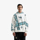 F A R A K | COSMIC BLOCKPRINT HOODIE { WHITE