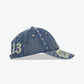 ARIES | STUDDED MEGA GRAPHIC DENIM CAP { BLUE