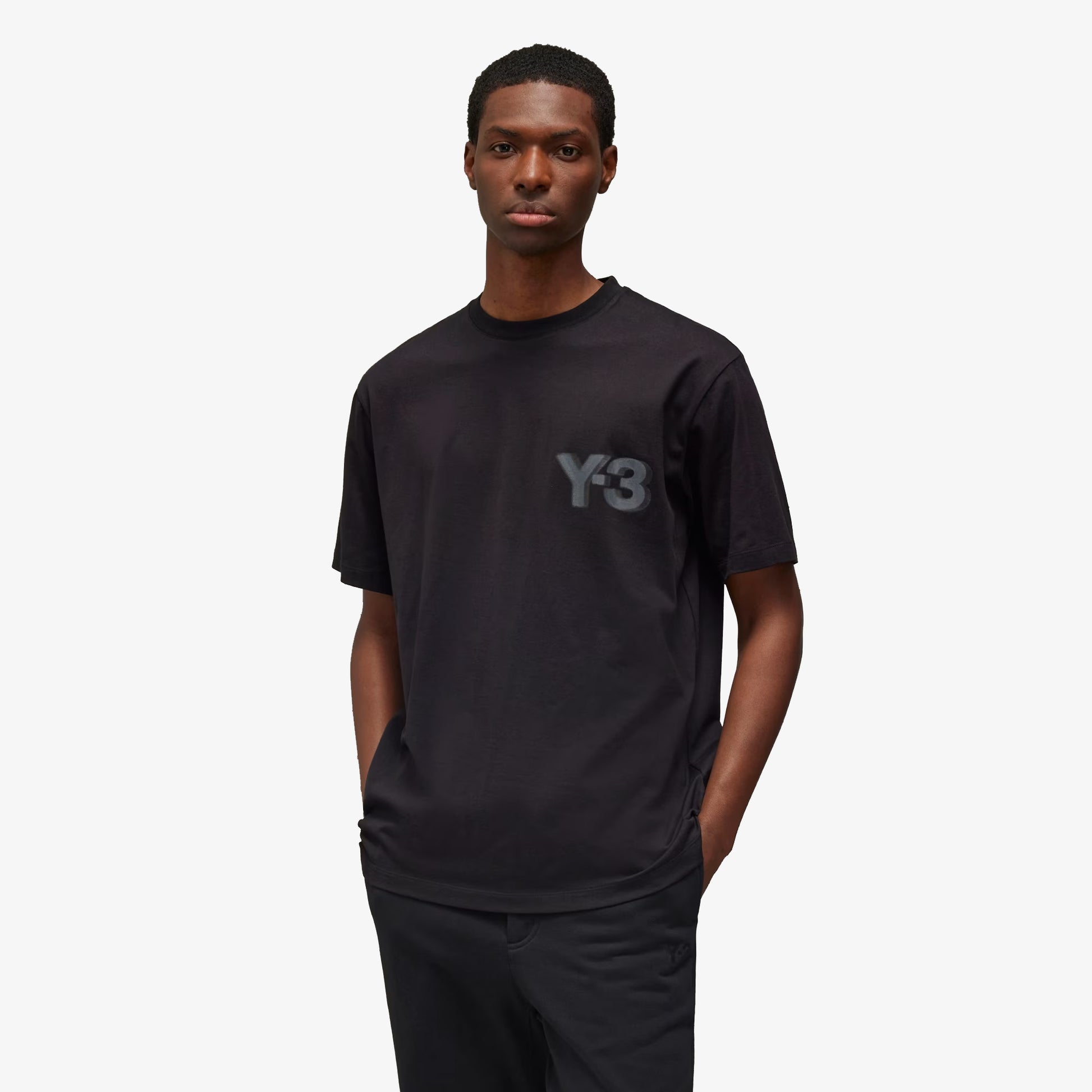 Y-3 LOGO SHORT SLEEVE TEE BLACK
