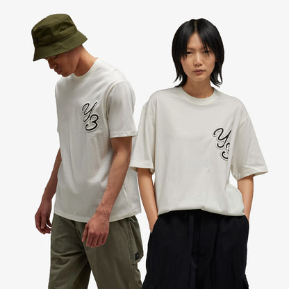 Y-3 | GRAPHIC SHORT SLEEVE TEE  { WHITE