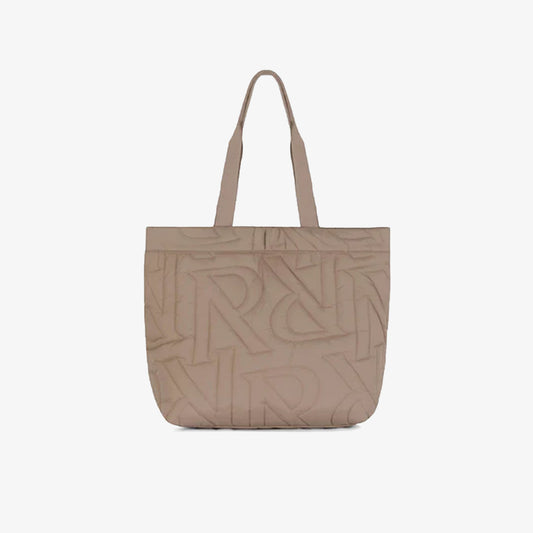Represent | INITIAL QUILTED TOTE BAG  { MUSHROOM