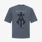 ALMOST GODS | ALPHA CROSS SPRAY PAINT TEE { GREY