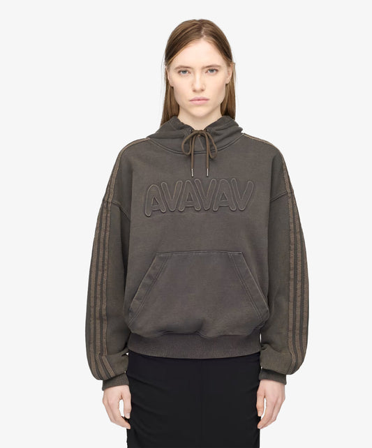 ADIDAS ORIGINALS | x AVAVAV SHOULDERLESS HOODIE { CARBON