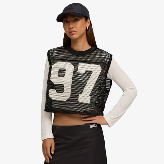 PUMA | x ROSÉ RELAXED MESH TOP { BLACK