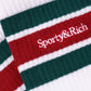 SPORTY & RICH | SERIF LOGO STRIPED { WHITE/ALPINE/LAVA