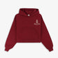 SPORTY & RICH | VENDOME EMBROIDERED CROPPED HOODIE { RED