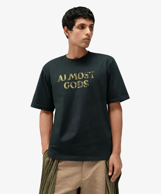 ALMOST GODS | LOGO RELAXED TEE { NAVY