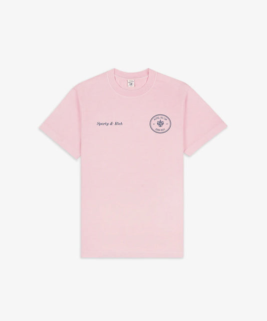 SPORTY & RICH | HOTEL DU CAP T-SHIRT { EDEN PINK/NAVY