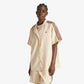 Adidas Originals | FASHION MONOGRAM SATIN BOWLING SHIRT  { CRYSTAL SAND
