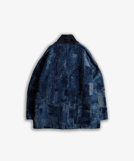 FDMTL | JACQUARD BORO HAORI RINSE { INDIGO