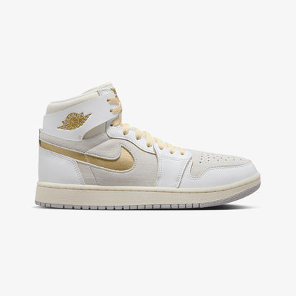 Jordan | AIR JORDAN 1 ZOOM CMFT 2  { WHITE/METALLIC GOLD-NEUTRAL GREY