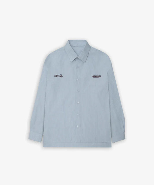 SUPERKICKS | PINSTRIPE SHIRT { BLUE