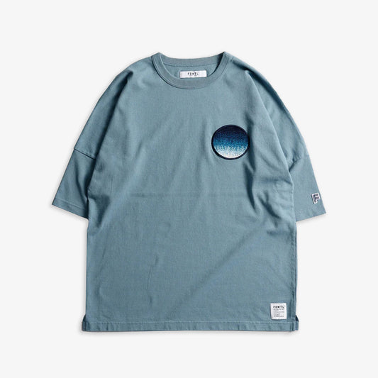 CIRCLE PATCH WIDE TEE 'BLUE'