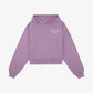 SPORTY & RICH | HEALTH INITIATIVE CROPPED HOODIE { SOFT LAVENDER/WHITE