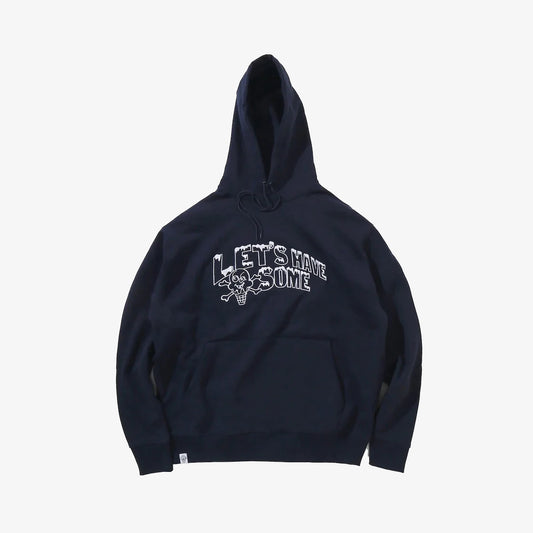EMBROIDERED LOGO COTTON HOODIE 'NAVY'