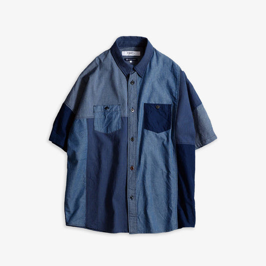 PATCHWORK S/S SHIRT RINSE 'INDIGO'