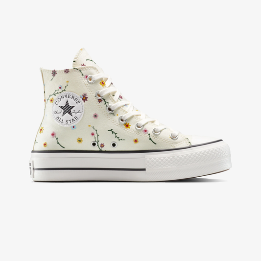 Converse | CHUCK TAYLOR ALL STAR LIFT PLATFORM EMBROIDERED BLOOMS { CREAM/WHITE