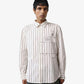 ALMOST GODS | ASSEMBLAGE STRIPE BOXY SHIRT { WHITE