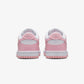 Nike | DUNK LOW { WHITE/MED SOFT PINK-WHITE-WHITE
