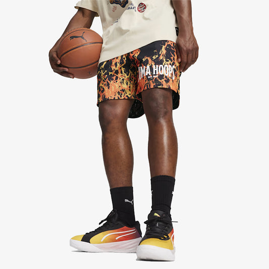 STRAIGHT FLAMES BASKETBALL SHORTS 'BLACK'