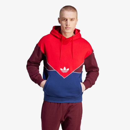 Adidas Originals | ADICOLOR SEASONAL ARCHIVE HOODIE  { BETTER SCARLET/DARK BLUE/MAROON