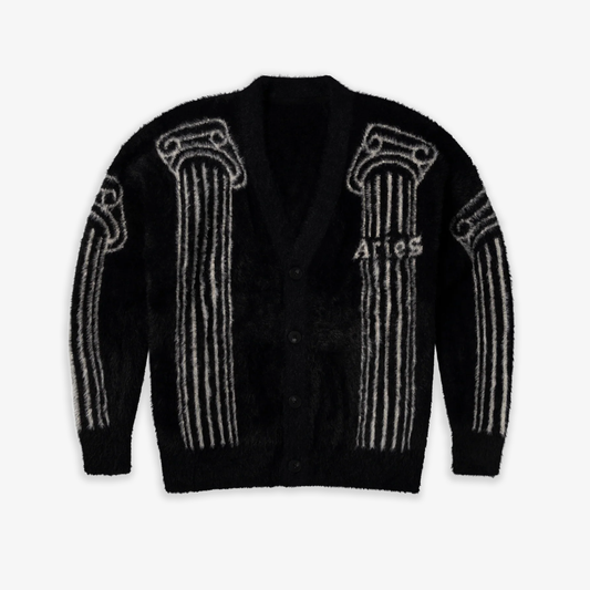 Aries | OVERSIZED CHENILLE COLUMN KNIT CARDIGAN { GREY