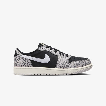 Jordan | AIR JORDAN 1 LOW OG  { BLACK/MUSLIN-TECH GREY-WHITE