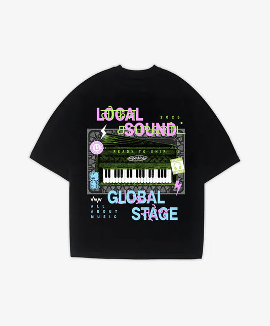 SUPERKICKS | SUPERKICKS x ALL ABOUT MUSIC { READY TO SHIP TEE - BLACK