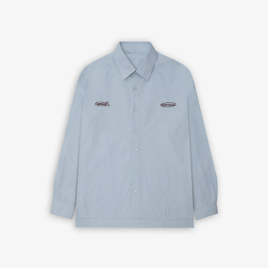 SUPERKICKS | PINSTRIPE SHIRT { BLUE