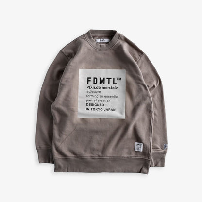 FDMTL | SQUARE LOGO SWEAT SHIRT  { BEIGE