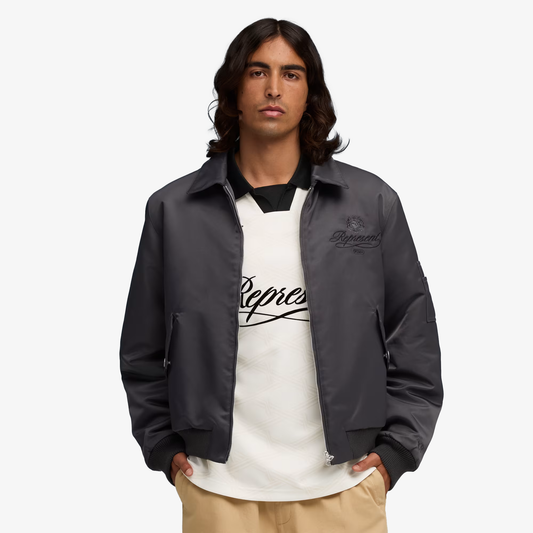 PUMA | x REPRESENT PADDED BOMBER JACKET { FLAT DARK GRAY