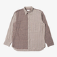 UNIVERSAL WORKS | MADISON CHECK/STRIPE STATION SHIRT { BROWN/BEIGE