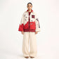 F A R A K | KHAYALI PULAO HANDMADE JACKET { RED/BEIGE
