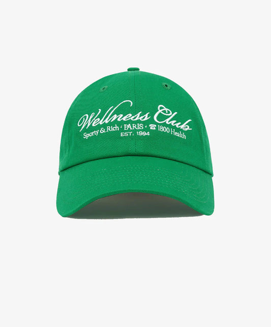 SPORTY & RICH | 1800 HEALTH EMBROIDERED HAT { VERDE/WHITE
