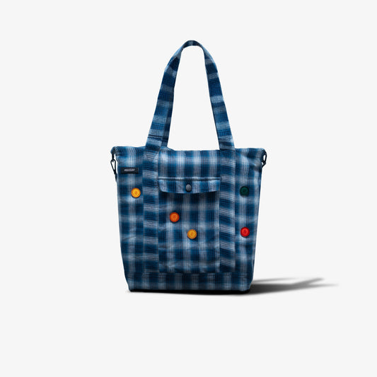SUPERKICKS | NOSTALGIC CHEQUERED POPPINS BAG { BLUE