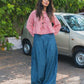 OUR OWN PACE | REALLY WIDE PANTS { BLUE STRIPES