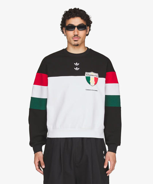 ADIDAS ORIGINALS | x CHAVARRIA FLEECE CREWNECK { BLACK/WHITE