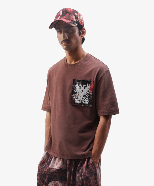 ALMOST GODS | TEMPLAR JACQUARD BOXY TEE { PLUM