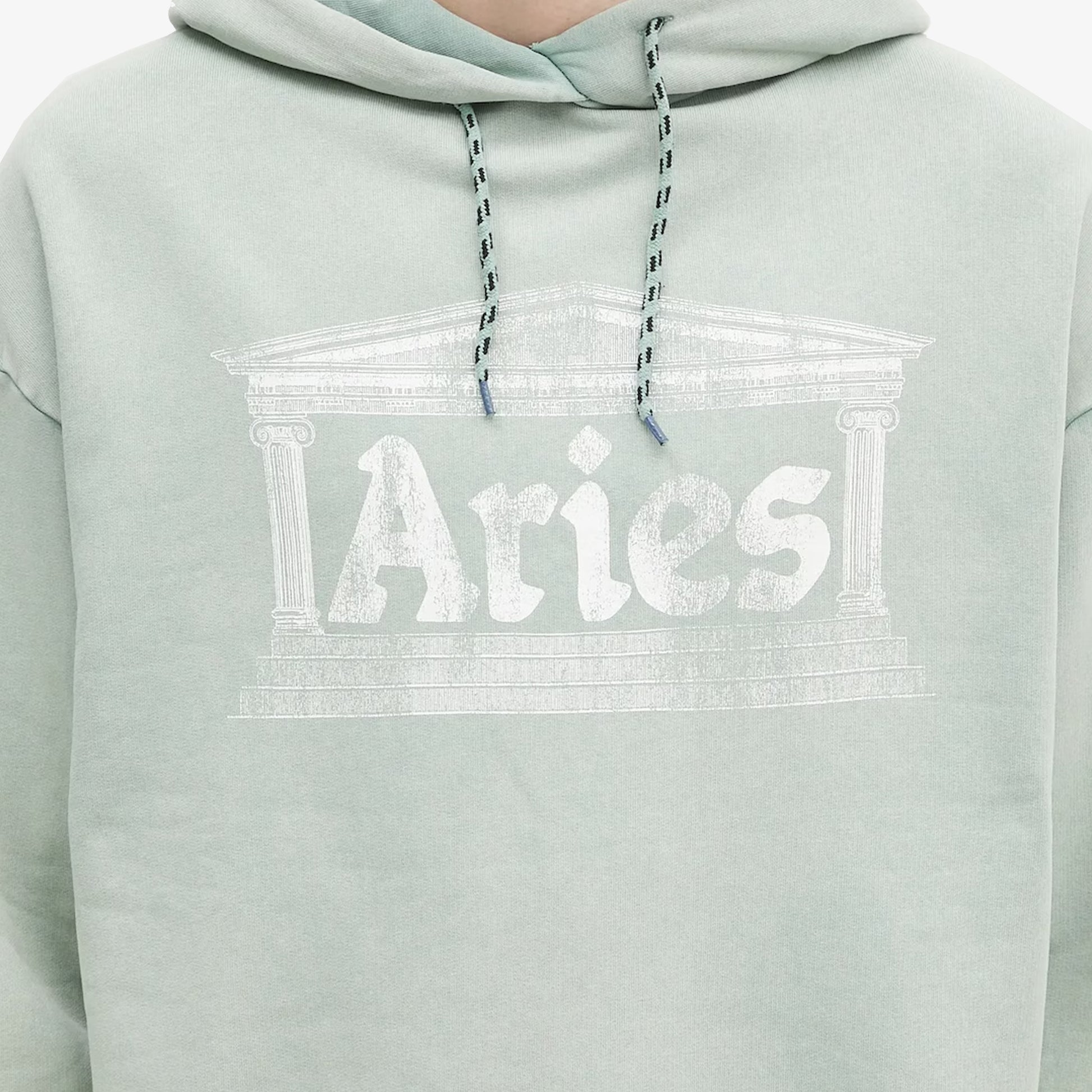 Aries AGED ANCIENT COLUMN HOODIE GREEN - Main Image