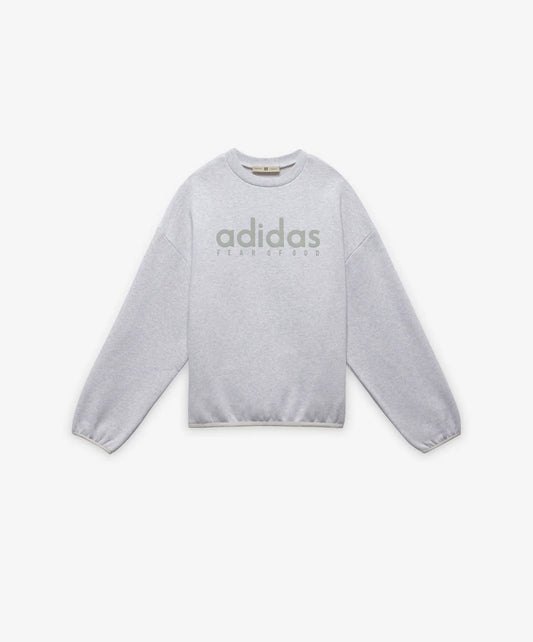 ADIDAS | FEAR OF GOD ATHLETICS HEATHER FLEECE CREWNECK { LIGHT GREY