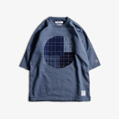 FDMTL | SASHIKO PATCH SWEAT TEE  { BLUE